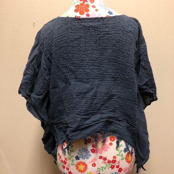 UO Dark Blue Poncho - Picture 2 of 3